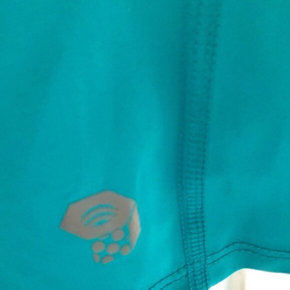 MOUNTAIN HARDWEAR LADIES SS SOLID TURQUOISE VNECK TOP TUNIC TEE TSHIRT EUC L - Picture 3 of 11